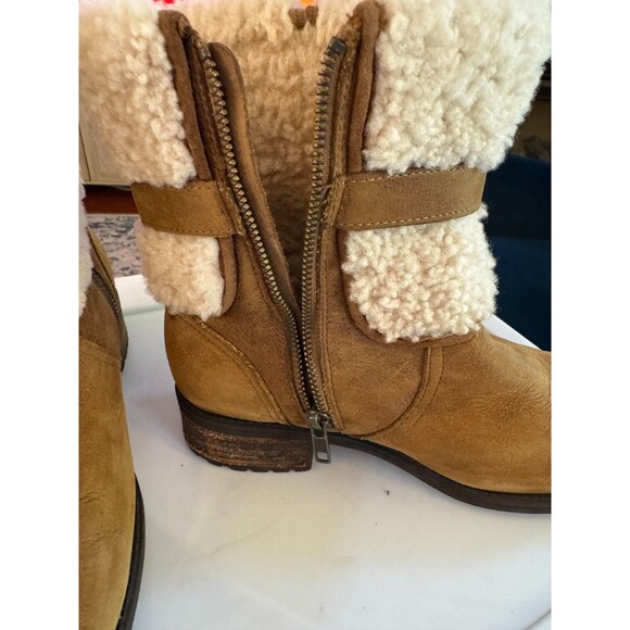Ugg Blayre II Women Short Brown Boots US 7.5 Leather Wool Water Resistant Warm - Picture 10 of 13